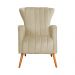 Poltrona Decorativa Melinda Veludo Bege - Montanaris Decor