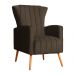 Poltrona Decorativa Melinda Veludo Marrom - Montanaris Decor