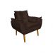 Poltrona Decorativa Opala Amamentação Escritório Sala Recepção Veludo Marrom - Montanaris Decor