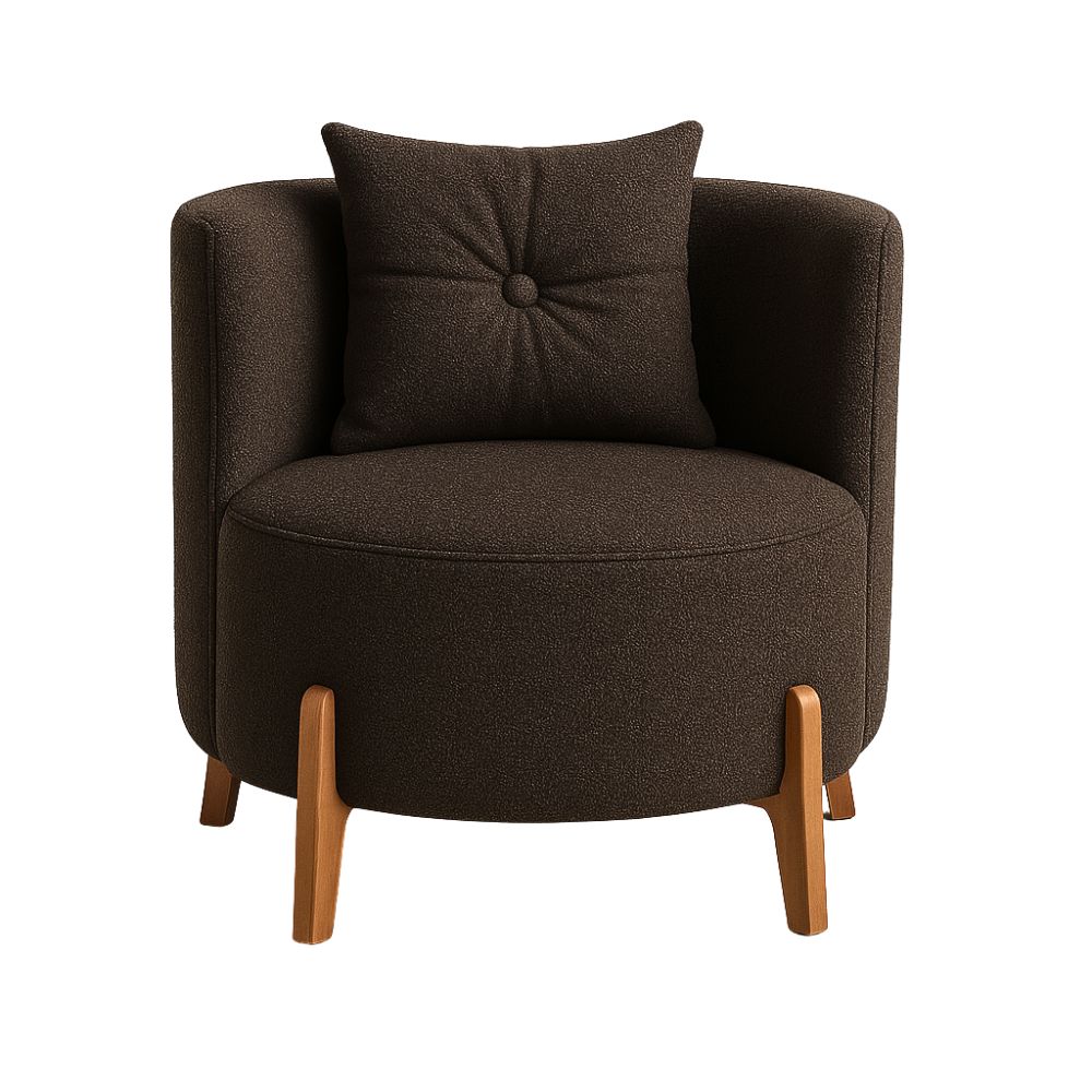 Poltrona Decorativa Orgânica Curva Luna Boucle - Montanaris Decor