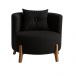 Poltrona Decorativa Orgânica Curva Luna Boucle Preto - Montanaris Decor