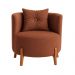 Poltrona Decorativa Orgânica Curva Luna Boucle Terracota - Montanaris Decor