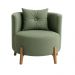 Poltrona Decorativa Orgânica Curva Luna Boucle Verde Oliva - Montanaris Decor