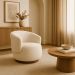 Poltrona Decorativa Sala Estar Orgânica Beatriz Boucle Bege  - Montanaris Decor
