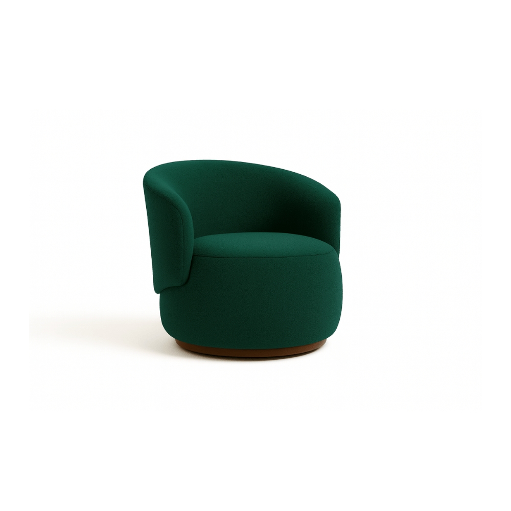 Poltrona Decorativa Sala Estar Orgânica Beatriz Boucle Verde - Montanaris Decor