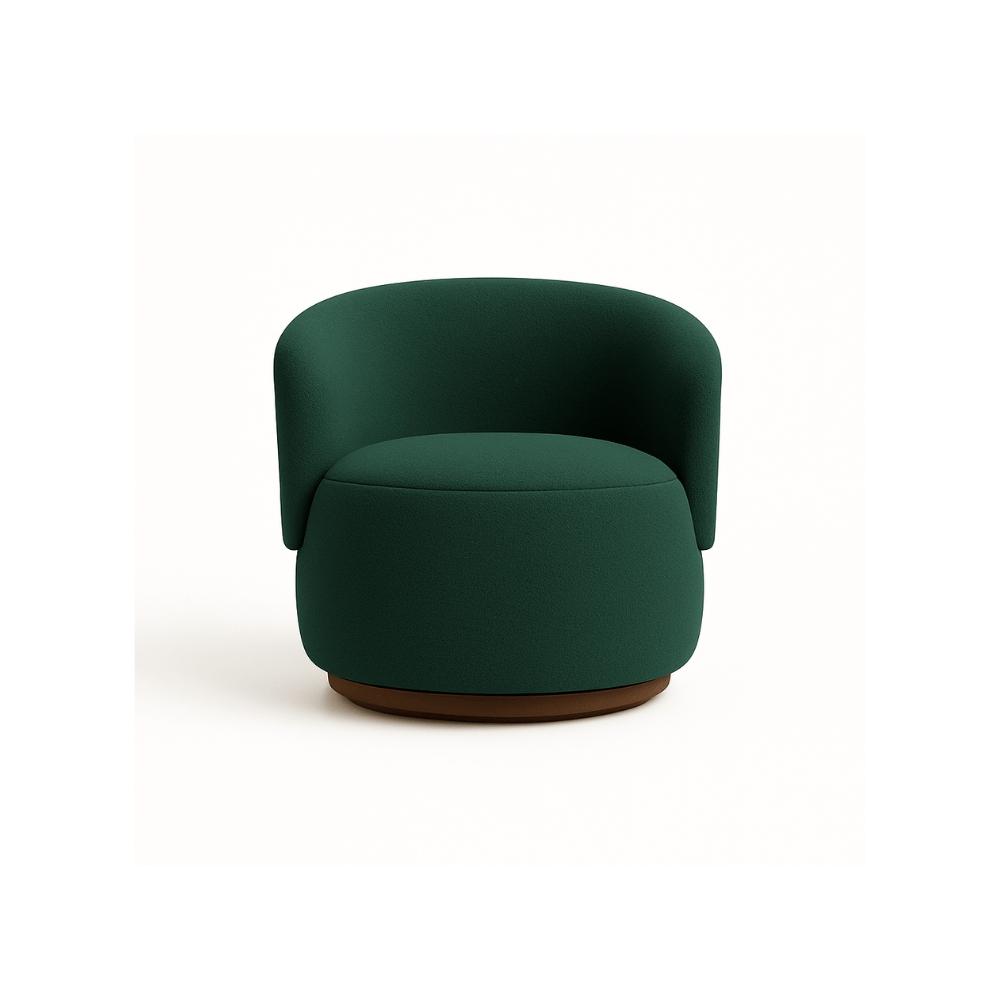 Poltrona Decorativa Sala Estar Orgânica Beatriz Boucle Verde - Montanaris Decor