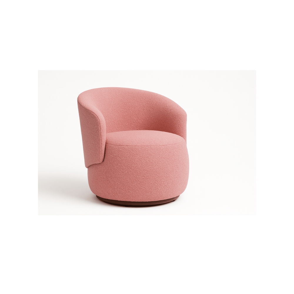 Poltrona Decorativa Sala Estar Orgânica Beatriz Suede Rosa - Montanaris Decor