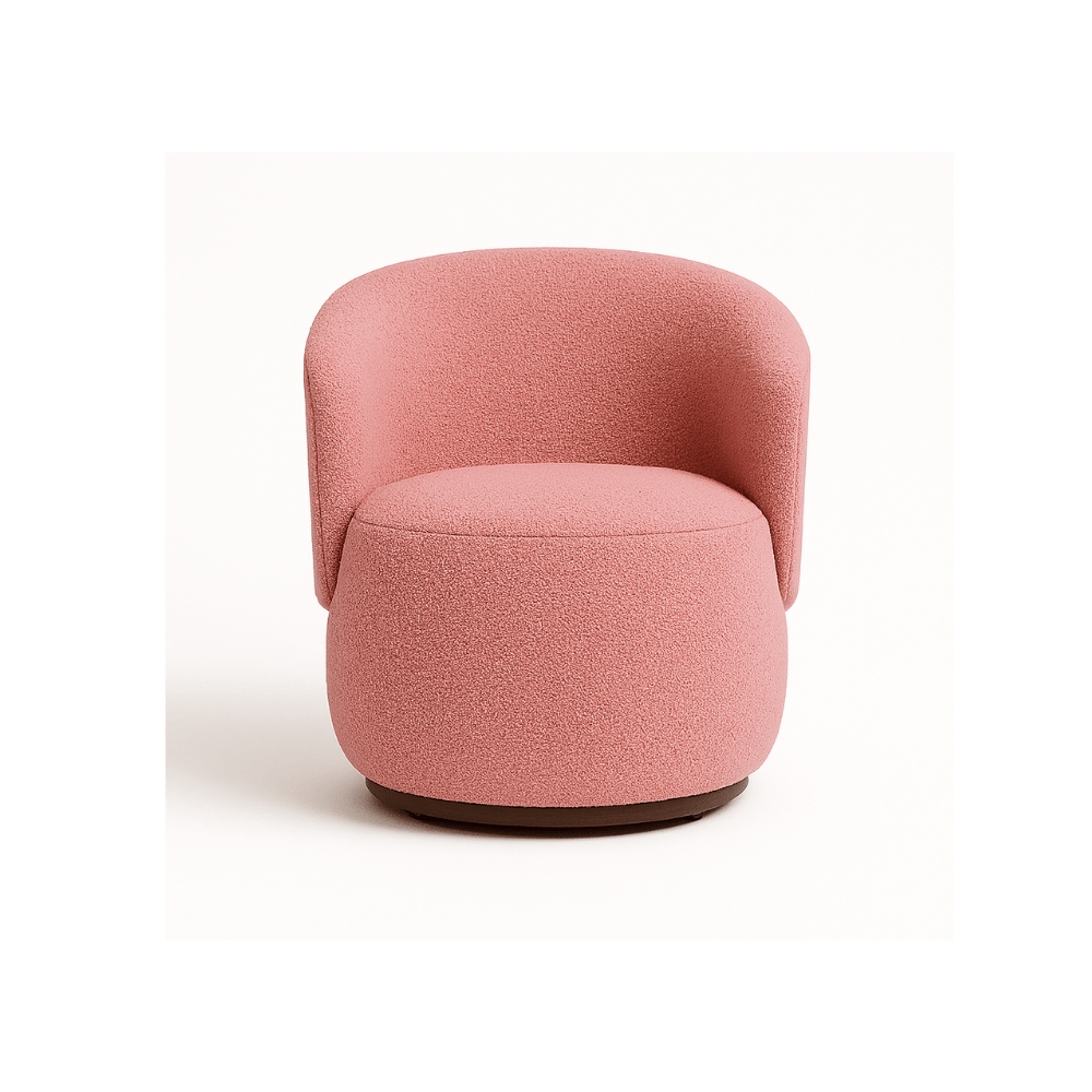 Poltrona Decorativa Sala Estar Orgânica Beatriz Suede Rosa - Montanaris Decor