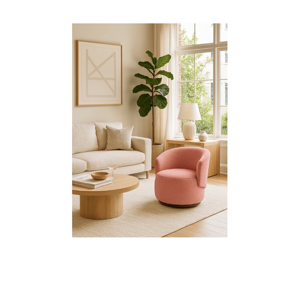 Poltrona Decorativa Sala Estar Orgânica Beatriz Suede Rosa - Montanaris Decor