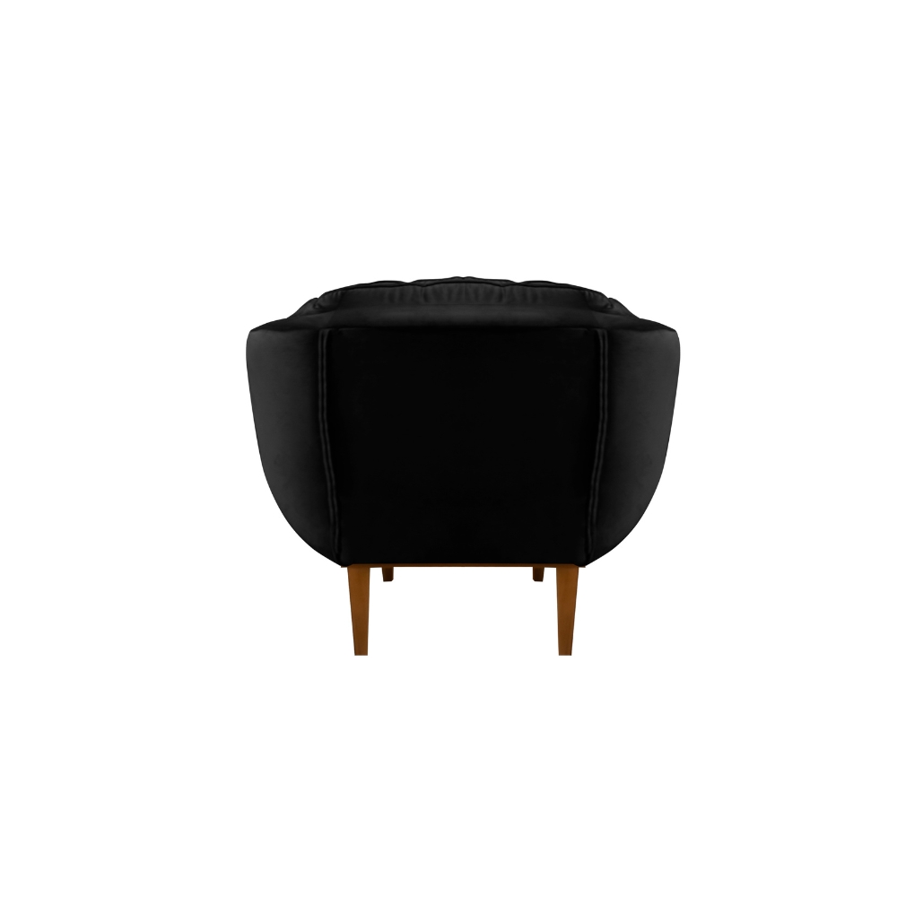 Poltrona Decorativa Sala Estar Recepção Marcela Veludo Preto - Montanaris Decor