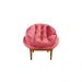 Poltrona Decorativa Sala Estar Recepção Marcela Veludo Rosa - Montanaris Decor