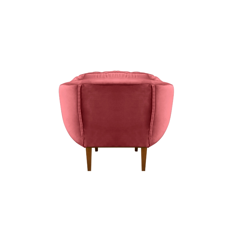 Poltrona Decorativa Sala Estar Recepção Marcela Veludo Rosa - Montanaris Decor