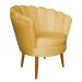 Poltrona Decorativa Sala de Estar Pétala Veludo Amarelo - Montanaris Decor