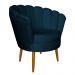 Poltrona Decorativa Sala de Estar Pétala Veludo Azul Marinho - Montanaris Decor