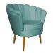 Poltrona Decorativa Sala de Estar Pétala Veludo Azul Turquesa - Montanaris Decor