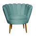 Poltrona Decorativa Sala de Estar Pétala Veludo Azul Turquesa - Montanaris Decor