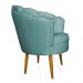 Poltrona Decorativa Sala de Estar Pétala Veludo Azul Turquesa - Montanaris Decor