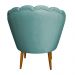 Poltrona Decorativa Sala de Estar Pétala Veludo Azul Turquesa - Montanaris Decor