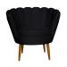Poltrona Decorativa Sala de Estar Pétala Veludo Preto - Montanaris Decor