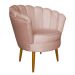 Poltrona Decorativa Sala de Estar Pétala Veludo Rosê - Montanaris Decor