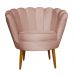Poltrona Decorativa Sala de Estar Pétala Veludo Rosê - Montanaris Decor