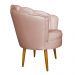 Poltrona Decorativa Sala de Estar Pétala Veludo Rosê - Montanaris Decor