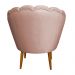 Poltrona Decorativa Sala de Estar Pétala Veludo Rosê - Montanaris Decor