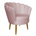 Poltrona Decorativa Sala de Estar Pétala Veludo Rosê Claro - Montanaris Decor