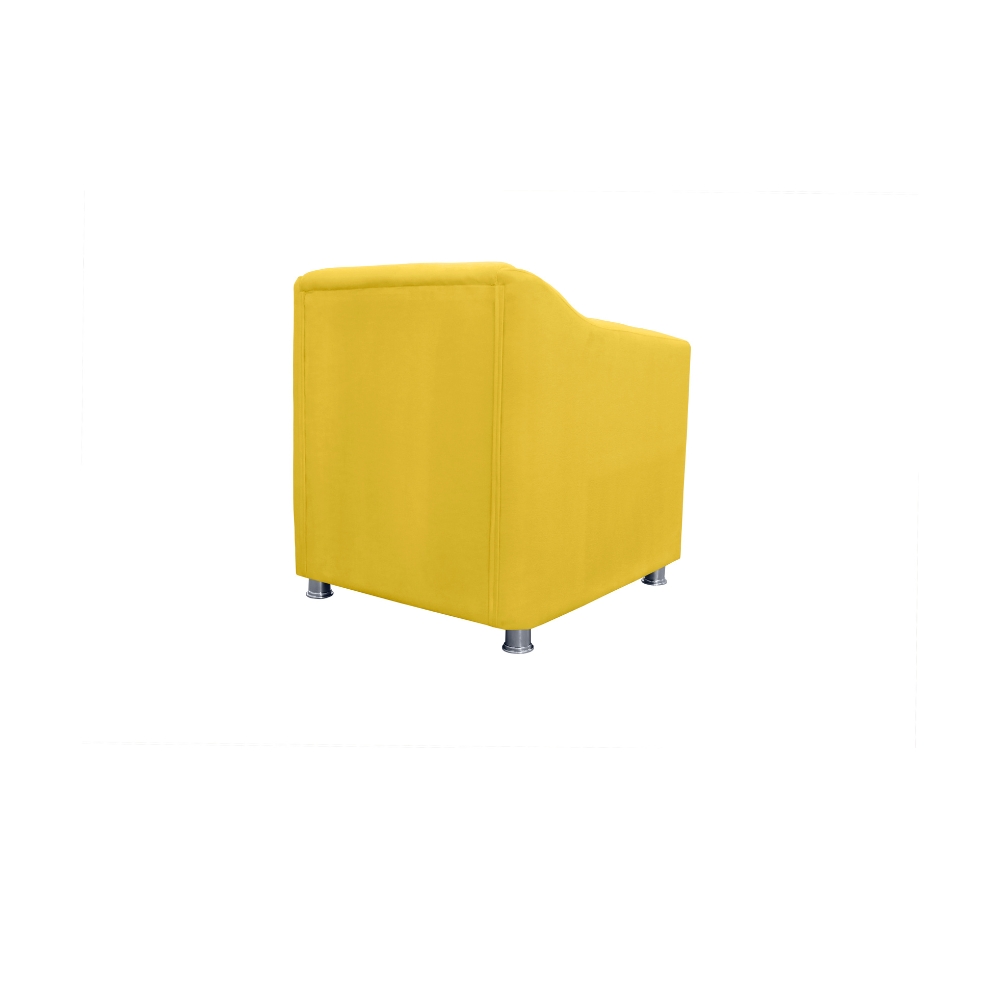 Poltrona Decorativa Tilla Suede Amarelo - Montanaris Decor