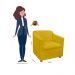 Poltrona Decorativa Tilla Suede Amarelo - Montanaris Decor