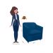 Poltrona Decorativa Tilla Suede Azul Marinho - Montanaris Decor