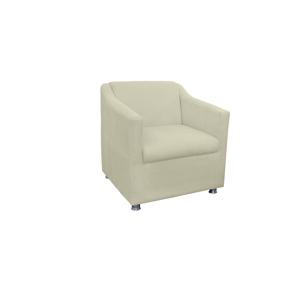 Poltrona Decorativa Tilla Suede Bege - Montanaris Decor