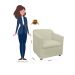 Poltrona Decorativa Tilla Suede Bege - Montanaris Decor