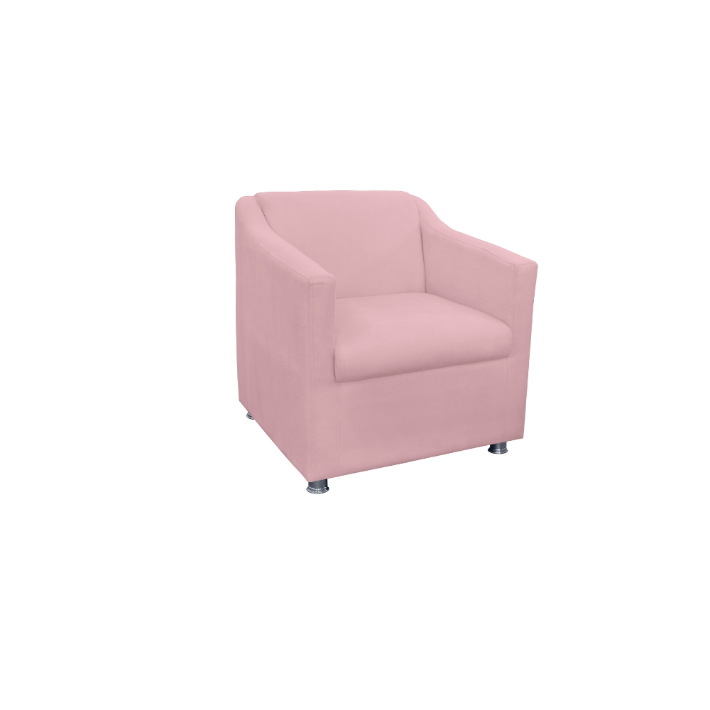 Poltrona Decorativa Tilla Suede Rosa - Montanaris Decor