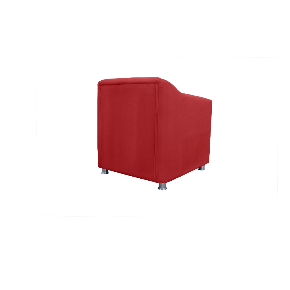 Poltrona Decorativa Tilla Suede Vermelho - Montanaris Decor