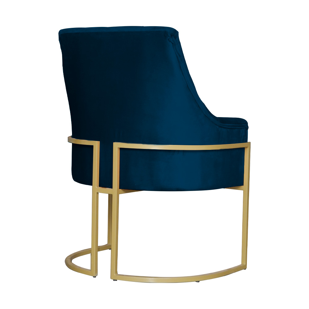 Poltrona Decorativa Vick Veludo Azul Marinho - Montanaris Decor