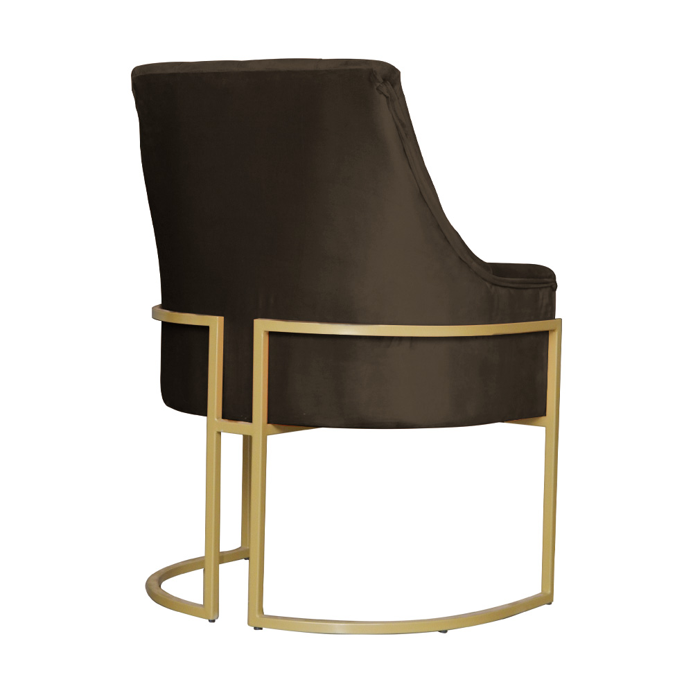 Poltrona Decorativa Vick Veludo Marrom - Montanaris Decor