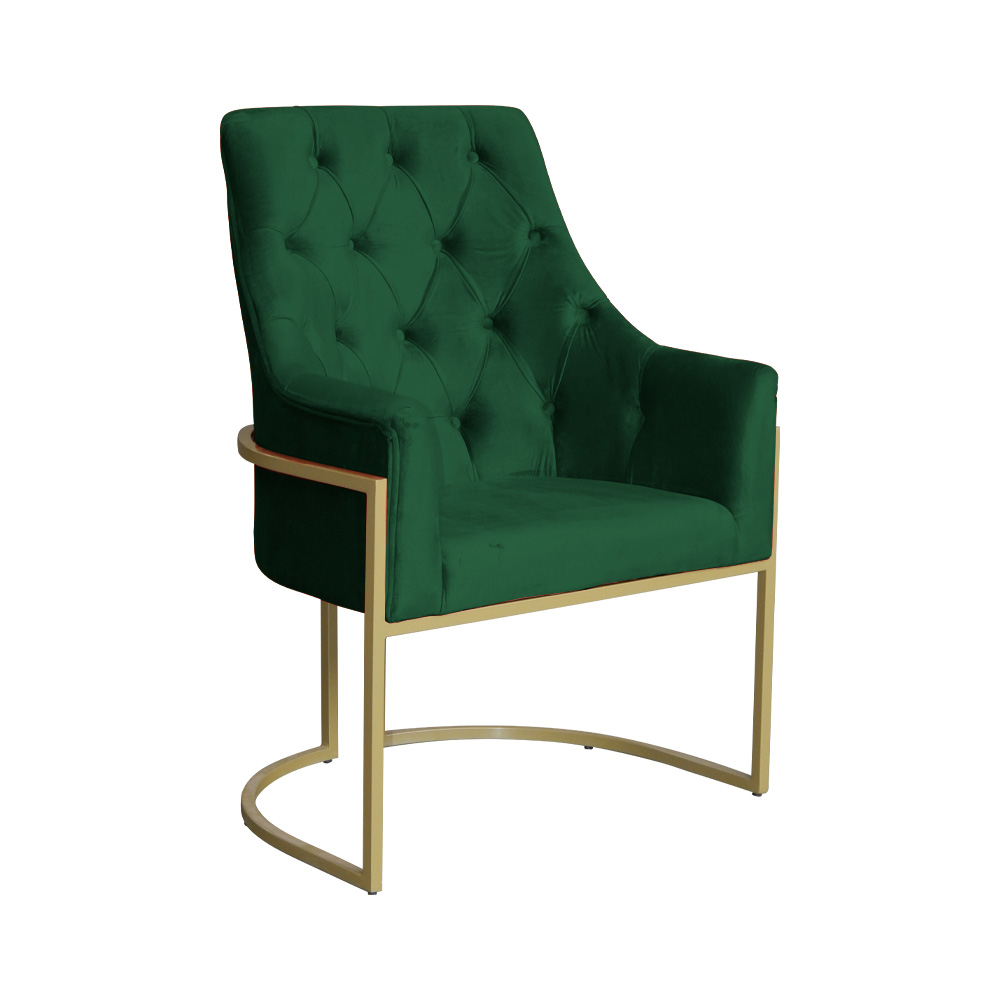 Poltrona Decorativa Vick Veludo Verde - Montanaris Decor