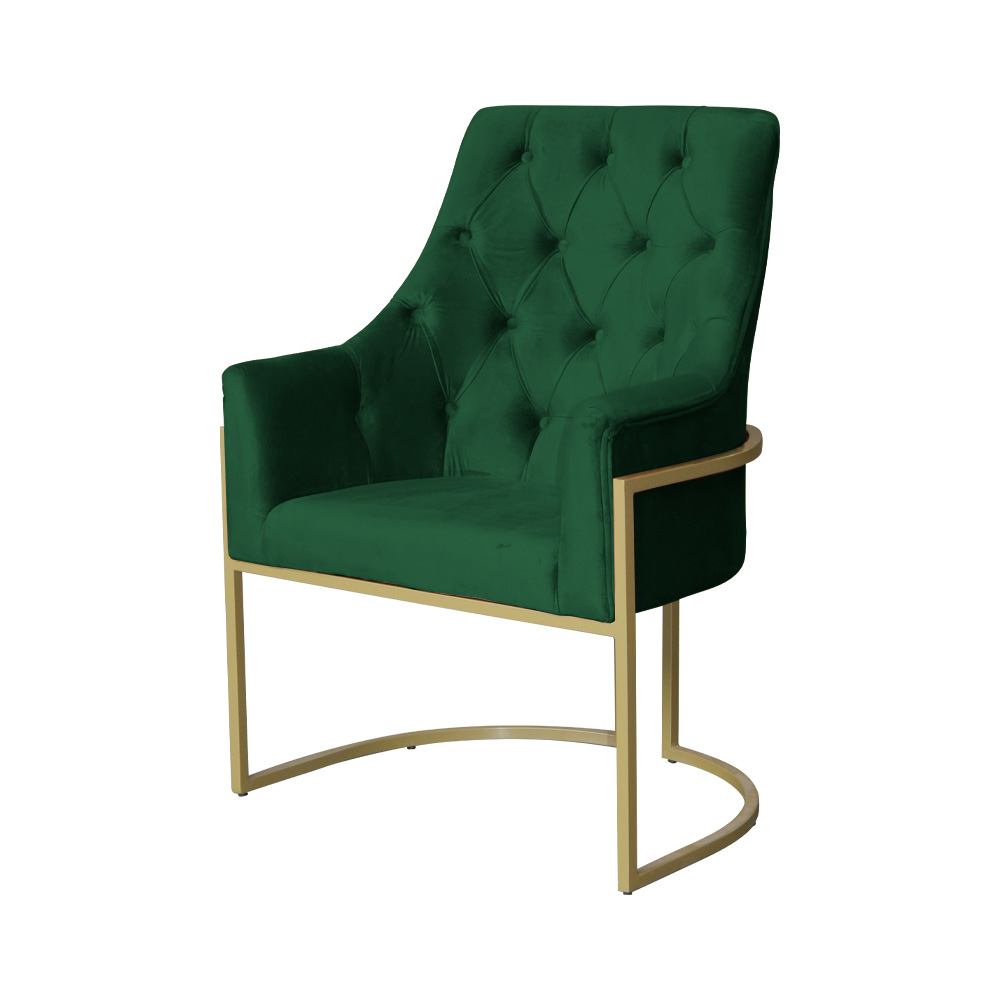 Poltrona Decorativa Vick Veludo Verde - Montanaris Decor