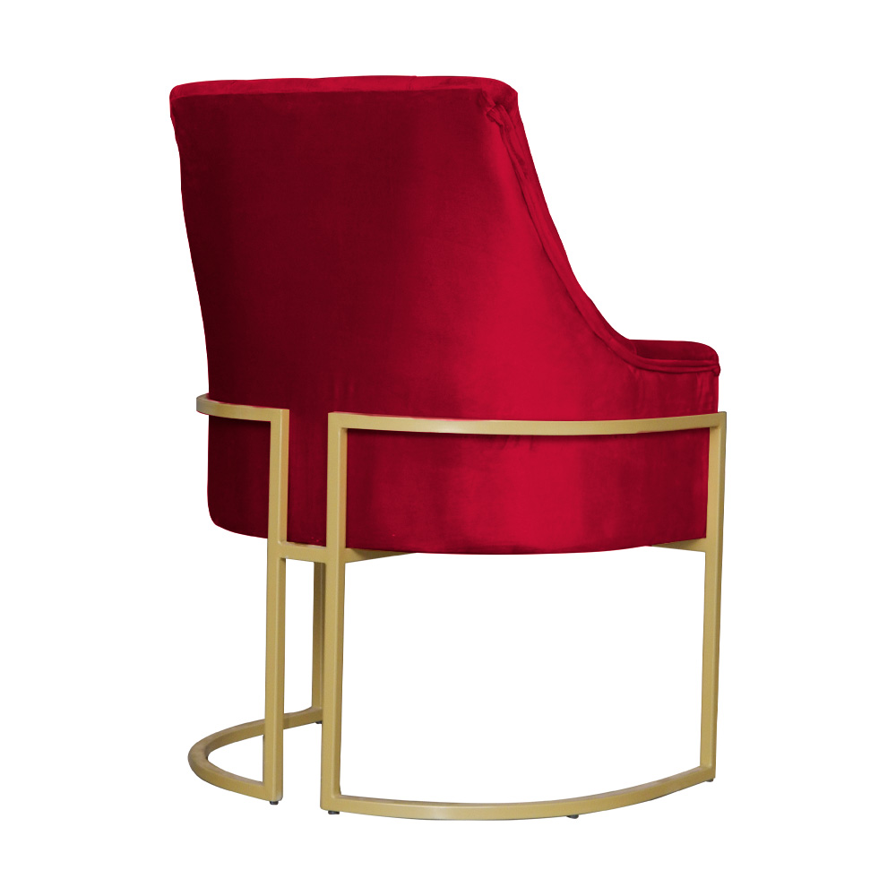Poltrona Decorativa Vick Veludo Vermelho - Montanaris Decor