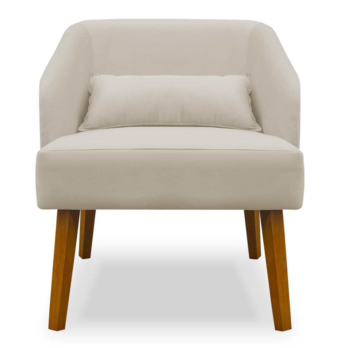 Poltrona Decorativa Virgínia Veludo Bege - Montanaris Decor