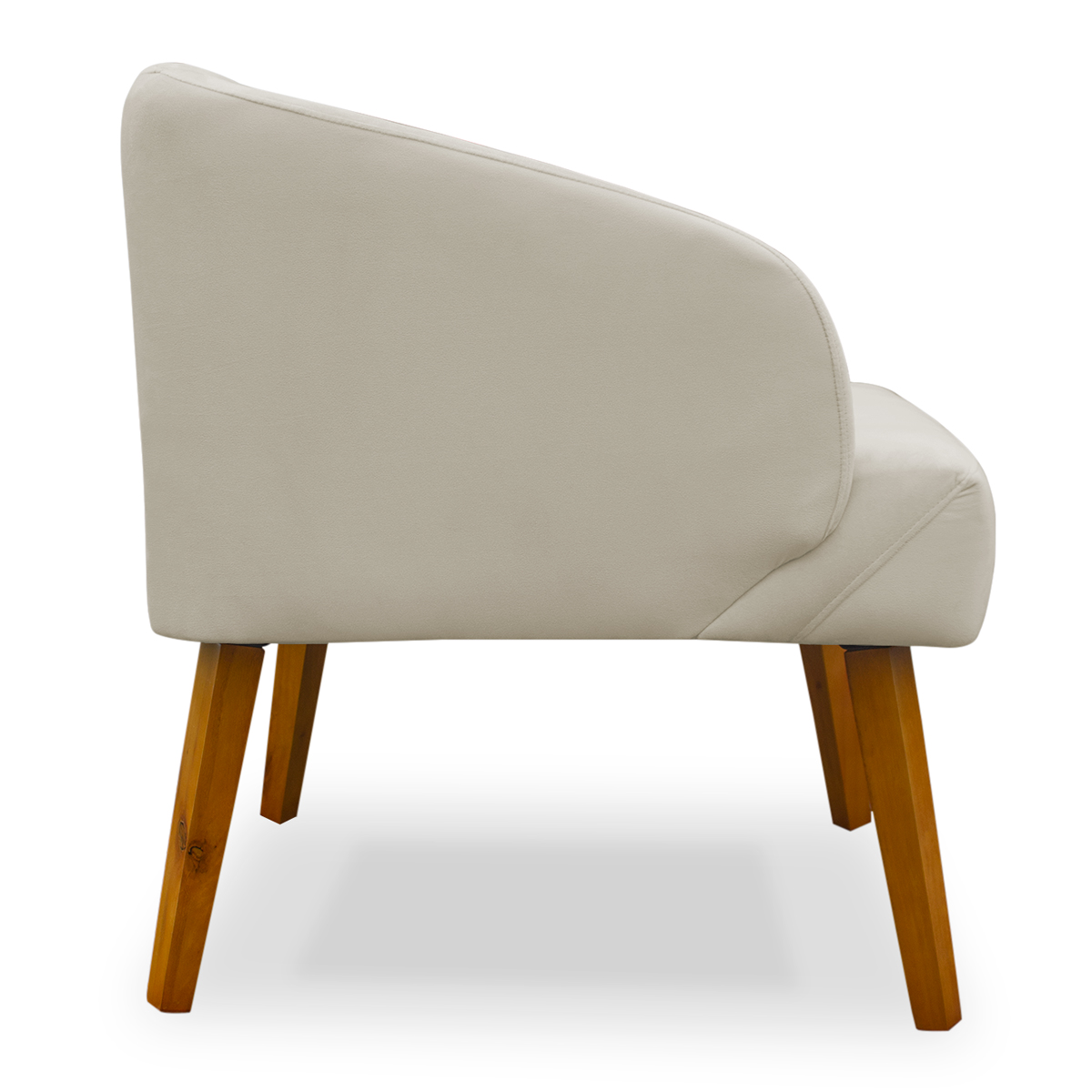 Poltrona Decorativa Virgínia Veludo Bege - Montanaris Decor
