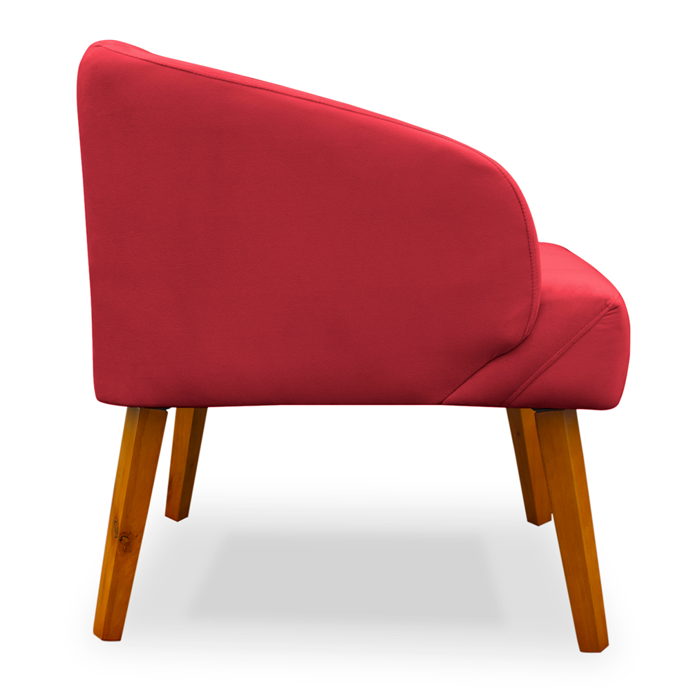 Poltrona Decorativa Virgínia Veludo Vermelho - Montanaris Decor