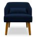 Poltrona Decorativa com Puff Virgínia Veludo Azul Marinho - Montanaris Decor