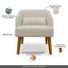 Poltrona Decorativa com Puff Virgínia Veludo Bege - Montanaris Decor