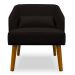 Poltrona Decorativa com Puff Virgínia Veludo Marrom - Montanaris Decor