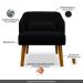 Poltrona Decorativa com Puff Virgínia Veludo Preto - Montanaris Decor