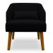 Poltrona Decorativa com Puff Virgínia Veludo Preto - Montanaris Decor