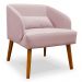 Poltrona Decorativa com Puff Virgínia Veludo Rosê  - Montanaris Decor