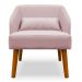 Poltrona Decorativa com Puff Virgínia Veludo Rosê  - Montanaris Decor